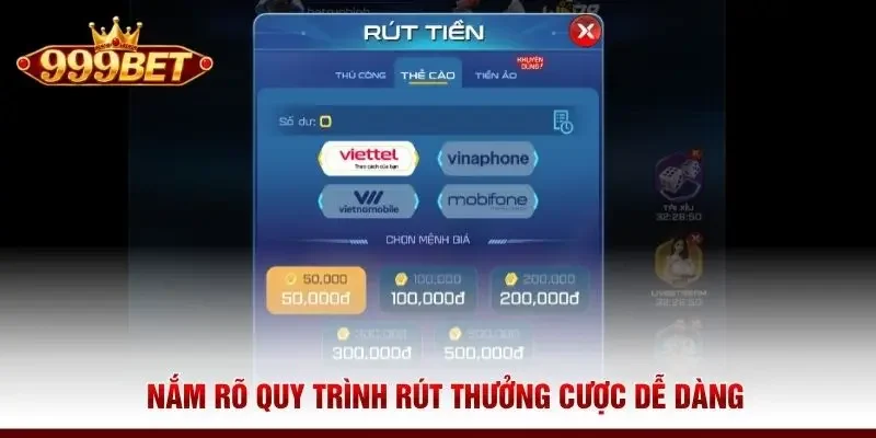 Nắm rõ quy trình rút thưởng cược dễ dàng